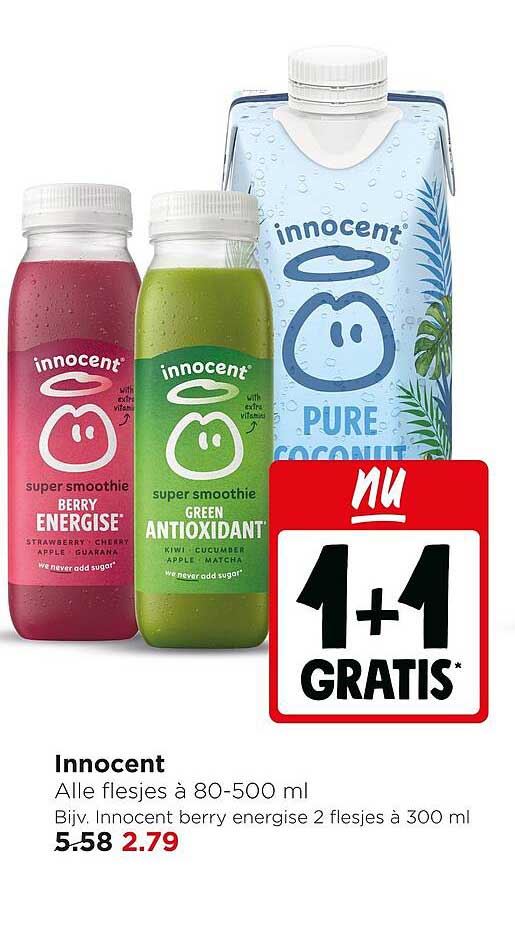 Innocent Alle flesjes à 80-500 ml 1+1 GRATIS