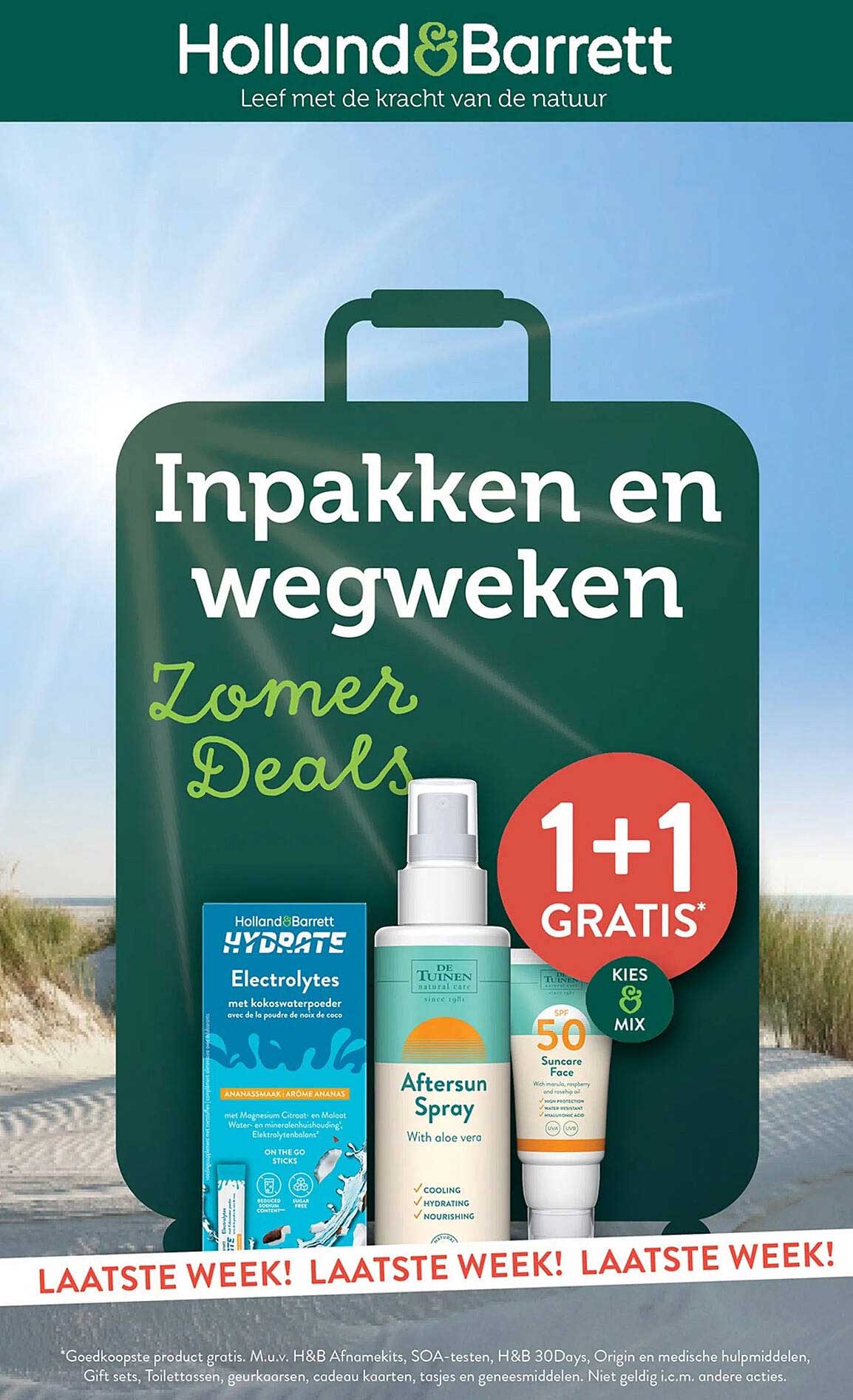 Inpakken en wegwezen Zomer Deals 1+1 GRATIS