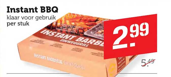 Instant BBQ klaar voor gebruik per stuk