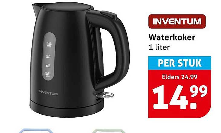 Inventum Waterkoker 1 liter PER STUK