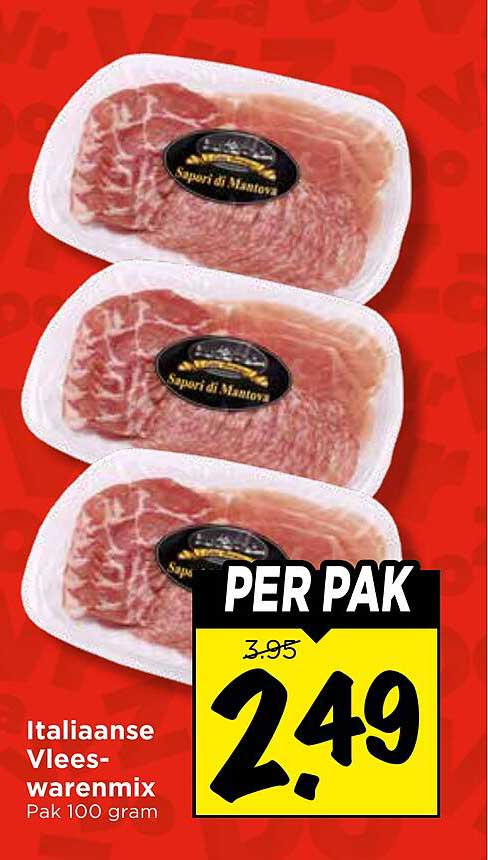 Italiaanse Vleeswarenmix Pak 100 gram PER PAK
