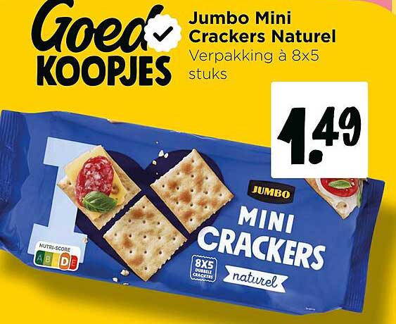 Jumbo Mini Crackers Naturel Verpakking à 8x5 stuks