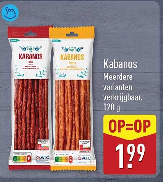 Kabanos Meerdere varianten verkrijgbaar. 120 g. OP=OP
