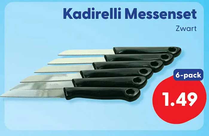 Kadirelli Messenset Zwart 6-pack