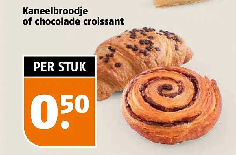 Kaneelbroodje of chocolade croissant