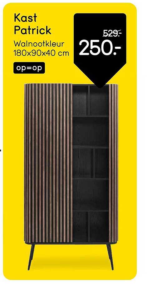 Kast Patrick Walnootkleur 180x90x40 cm op=op