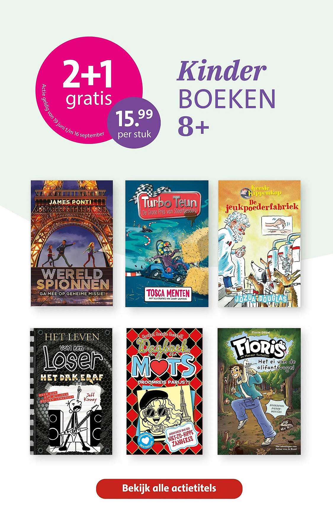Kinder boeken 8+ 2+1 gratis