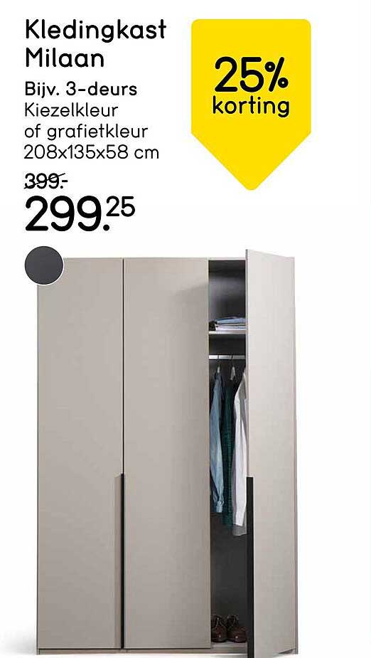Kledingkast Milaan 25% korting