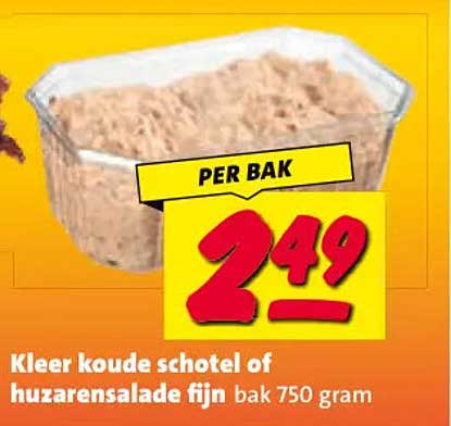 Kleer koude schotel of huzarensalade fijn bak 750 gram