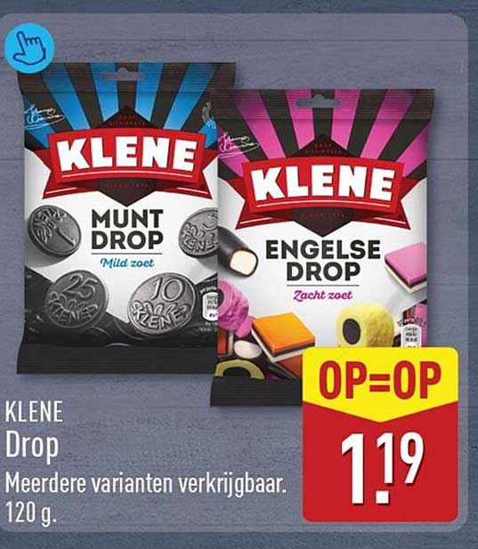 Klene Drop Meerdere varianten verkrijgbaar. 120 g. OP=OP