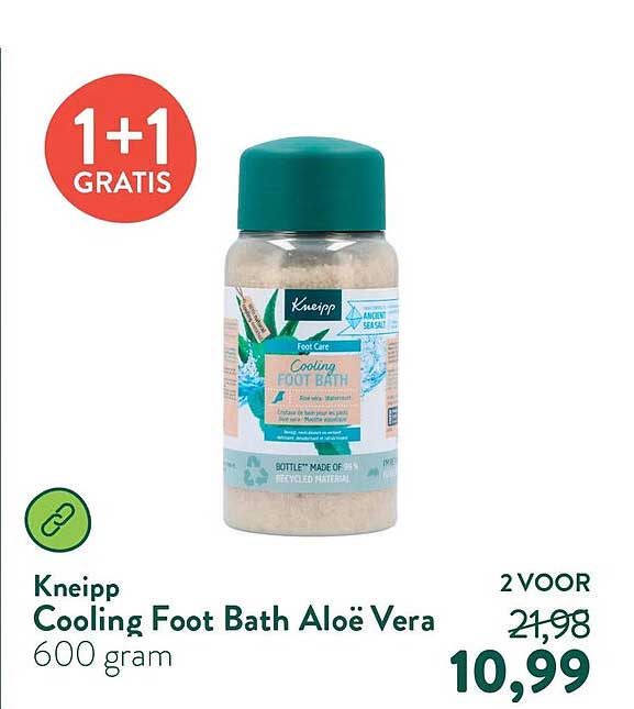 Kneipp Cooling Foot Bath Aloë Vera 600 gram 1+1 GRATIS