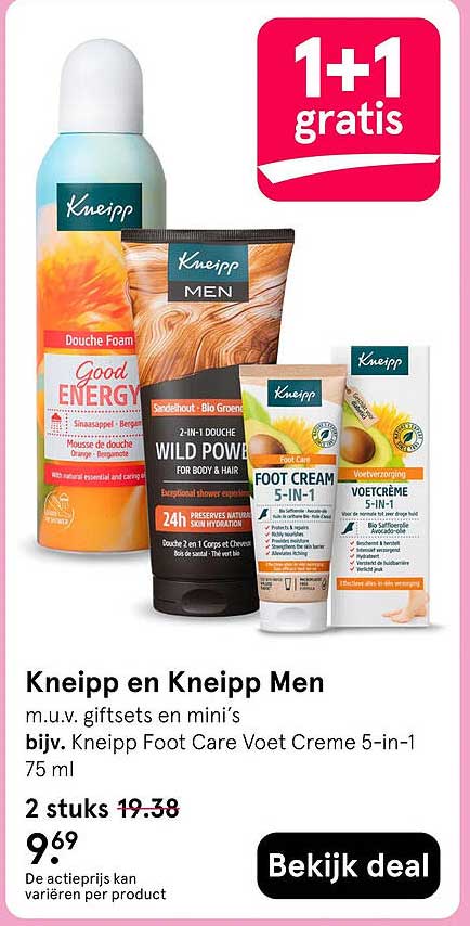 Kneipp en Kneipp Men 1+1 gratis
