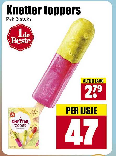Knetter toppers Pak 6 stuks. 1de Beste
