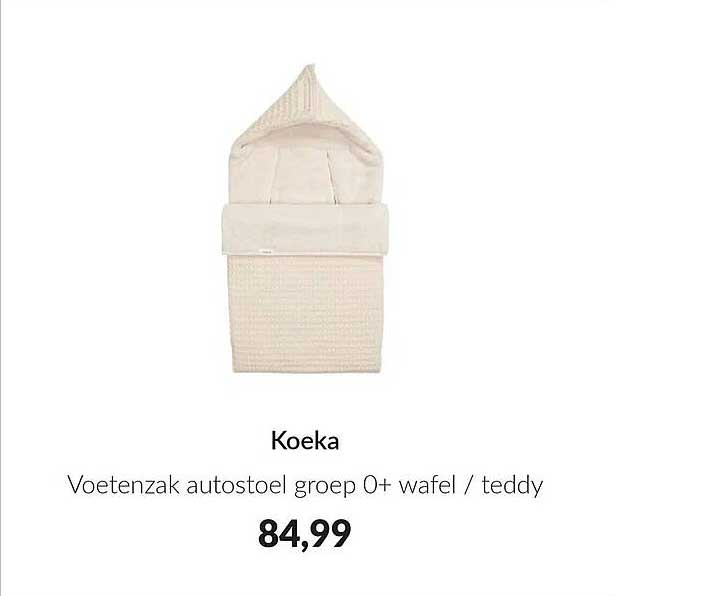 Koeka Voetzak autostoel groep 0+ wafel / teddy