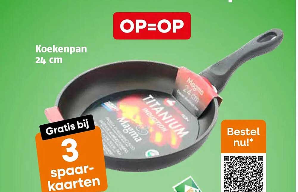 Koekenpan 24 cm Gratis bij 3 spaarkaarten
