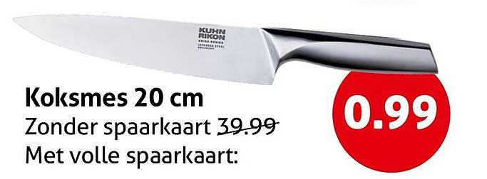 Koksmes 20 cm Zonder spaarkaart 39.99 Met volle spaarkaart: