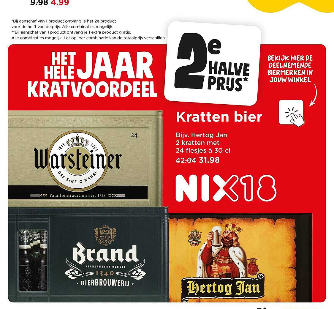 Kratten bier 2e halve prijs