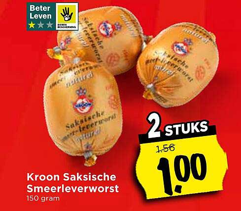 Kroon Saksische Smeerleverworst 150 gram