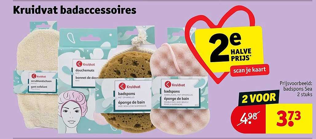 Kruidvat badaccessoires 2e halve prijs scan je kaart
