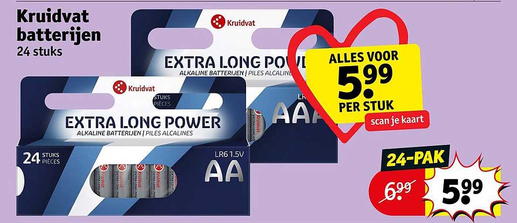 Kruidvat batterijen 24 stuks
