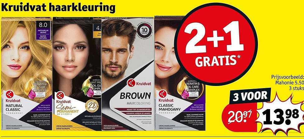Kruidvat haarkleuring 2+1 GRATIS*