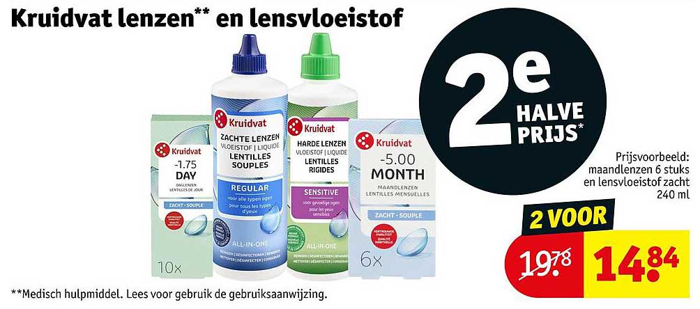 Kruidvat lenzen** en lensvloeistof 2e halve prijs*