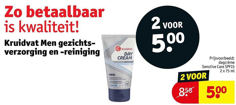 Kruidvat Men gezichts-verzorging en -reiniging 2 voor 5.00