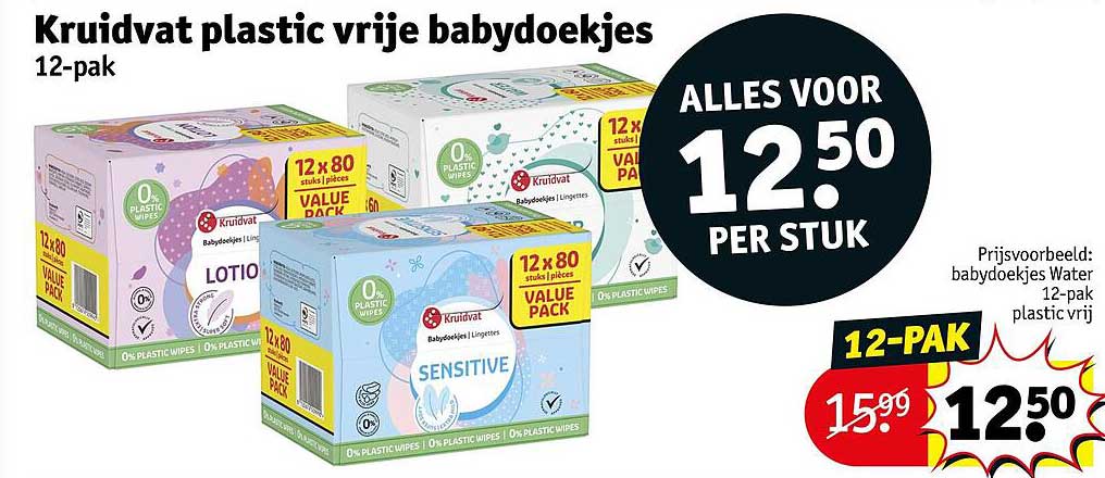 Kruidvat plastic vrije babydoekjes 12-pak