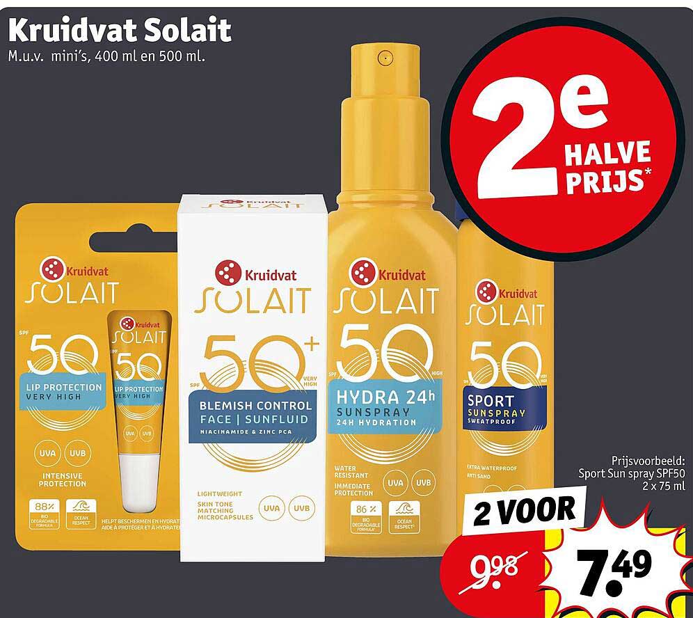 Kruidvat Solait 2e halve prijs