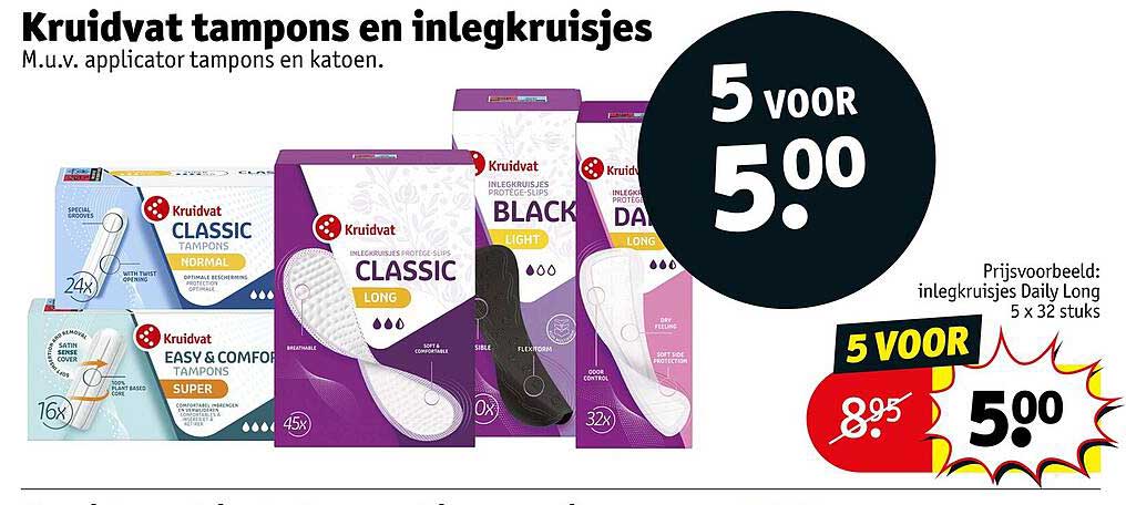 Kruidvat tampons en inlegkruisjes