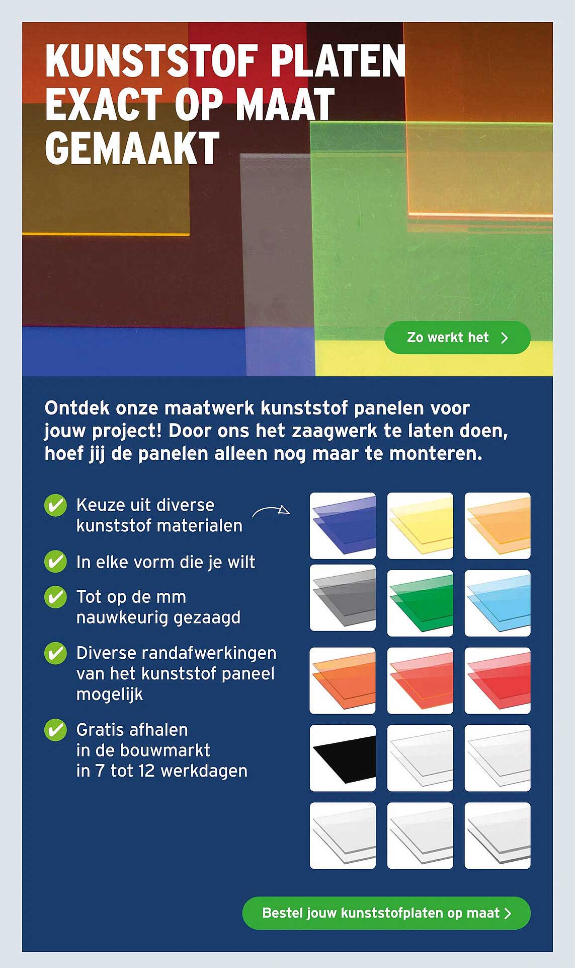 KUNSTSTOF PLATEN EXACT OP MAAT GEMAAKT