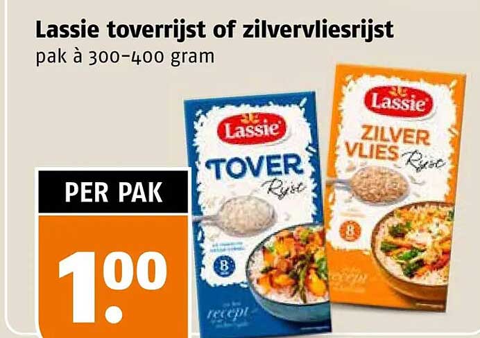 Lassie toverrijst of zilvervliesrijst pak à 300-400 gram