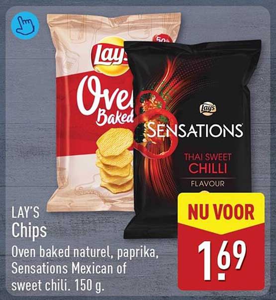 LAY'S Chips Oven baked naturel, paprika, Sensations Mexican of sweet chili. 150 g.