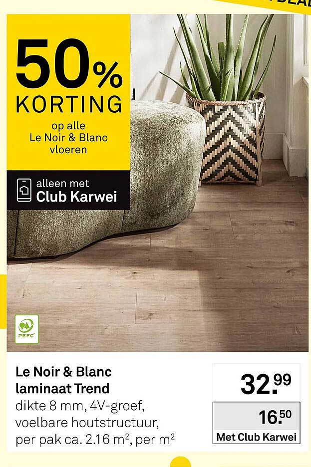 Le Noir & Blanc laminaat Trend 50% korting