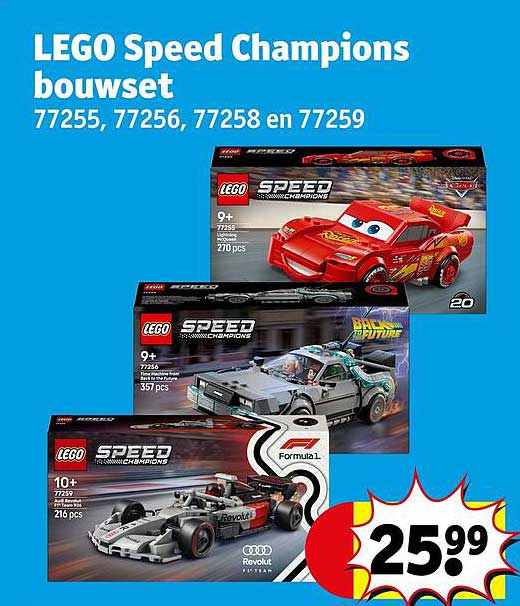 LEGO Speed Champions bouwset 77255, 77256, 77258 en 77259