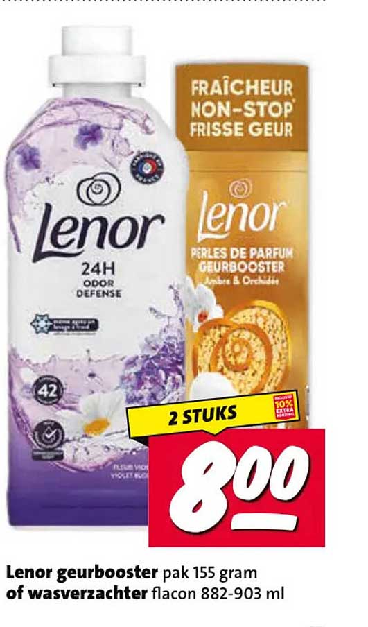 Lenor geurbooster pak 155 gram of wasverzachter flacon 882-903 ml 2 STUKS