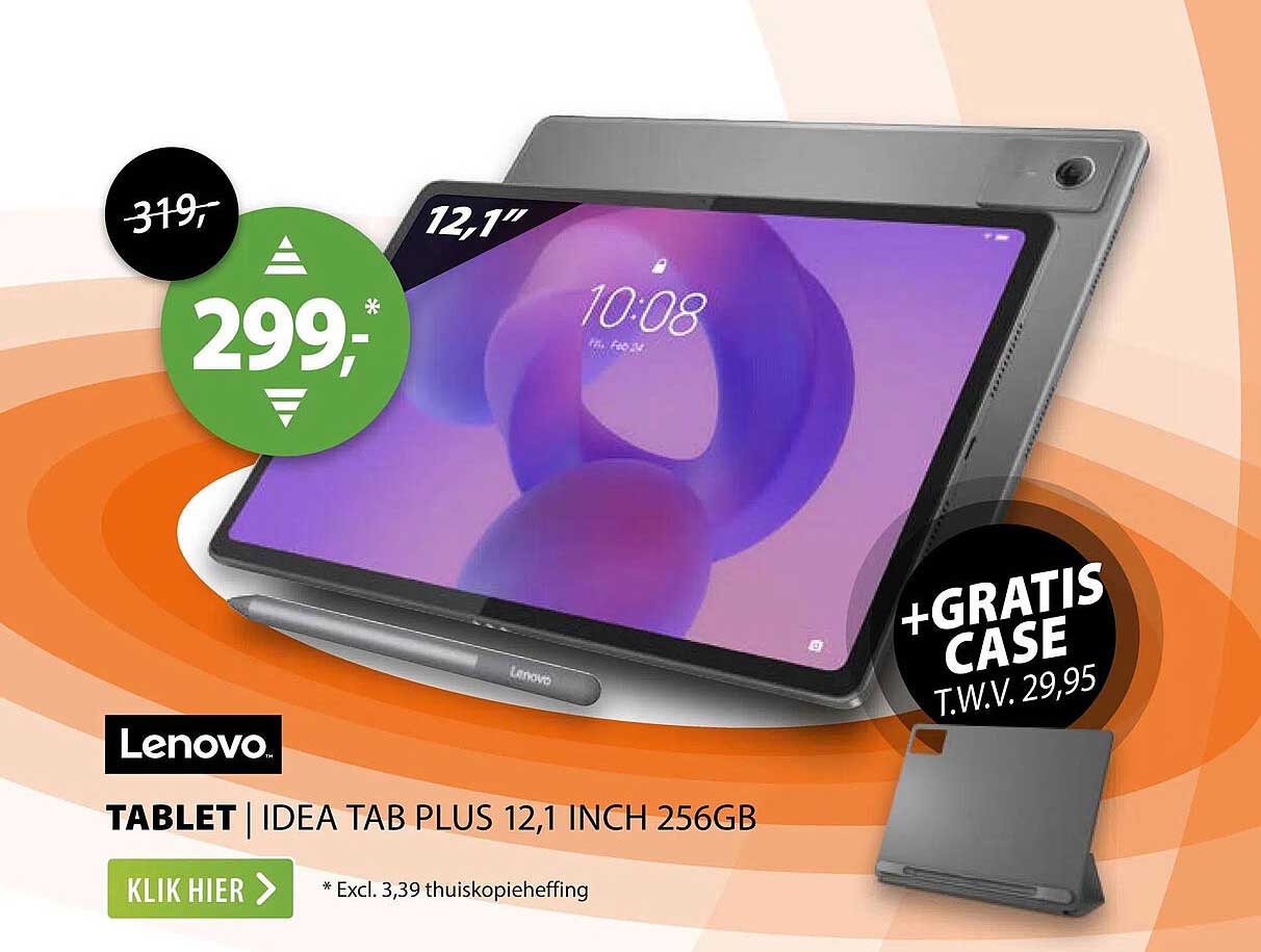 Lenovo Tablet | Idea Tab Plus 12,1 inch 256GB + gratis case