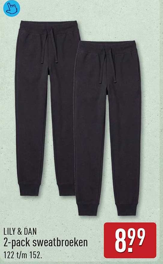 LILY & DAN 2-pack sweatbroeken 122 t/m 152.