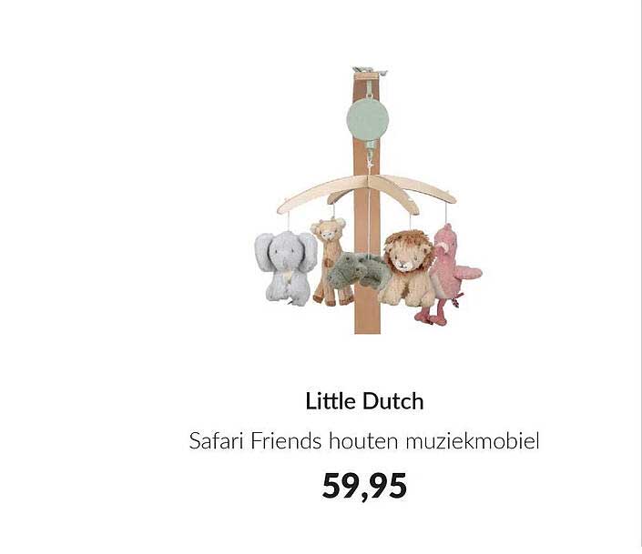 Little Dutch Safari Friends houten muziekmobiel