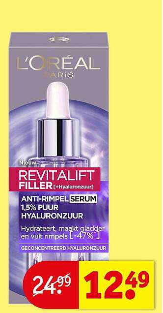 L'ORÉAL PARIS REVITALIFT FILLER (+hyaluronzuur) ANTI-RIMPEL SERUM 1,5% PUUR HYALURONZUUR