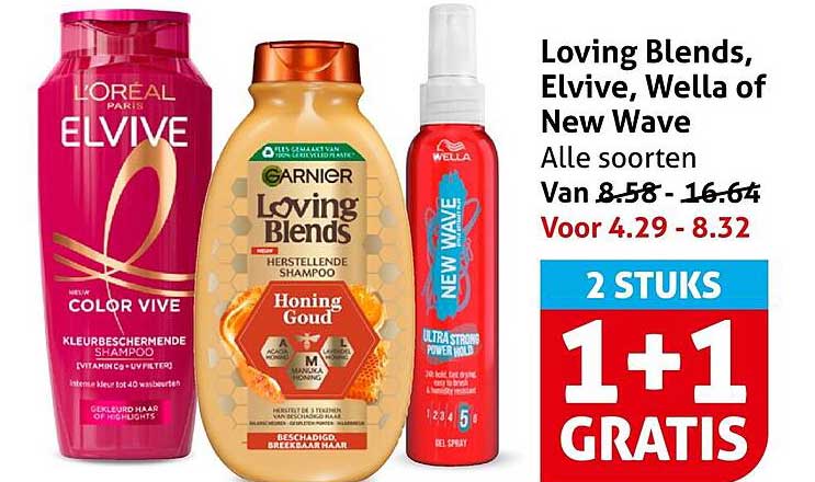 Loving Blends, Elvive, Wella of New Wave Alle soorten Voor 4.29 - 8.32 2 STUKS 1+1 GRATIS