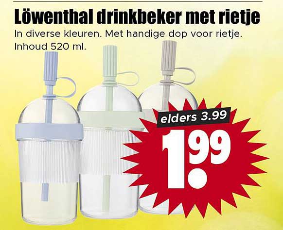 Löwenthal drinkbeker met rietje
