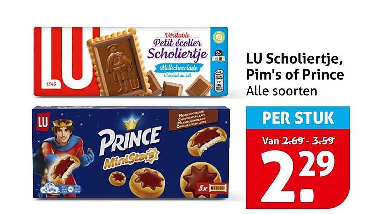 LU Scholiertje, Pim's of Prince Alle soorten PER STUK