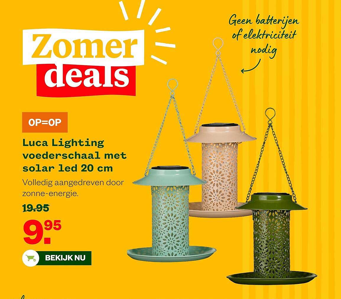 Luca Lighting voederschaal met solar led 20 cm