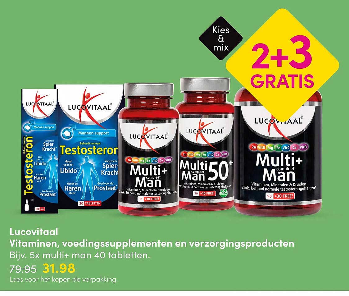 Lucovitaal Vitaminen, voedingssupplementen en verzorgingsproducten - Kies & mix 2+3 GRATIS