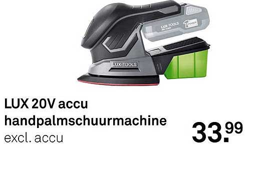 LUX 20V accu handpalmschuurmachine