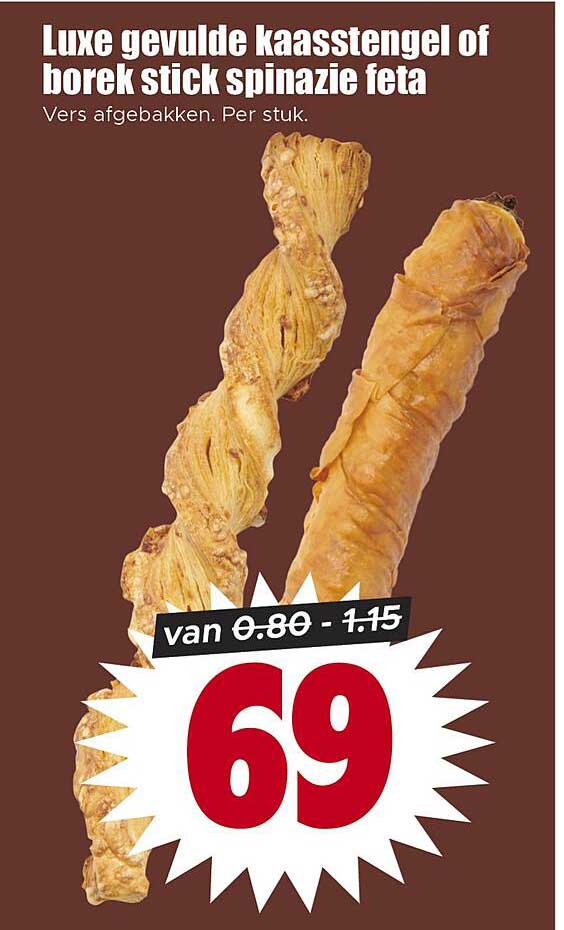 Luxe gevulde kaasstengel of borek stick spinazie feta