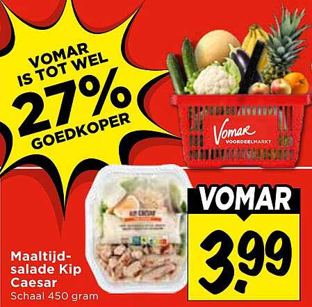 Maaltijdsalade Kip Caesar Schaal 450 gram