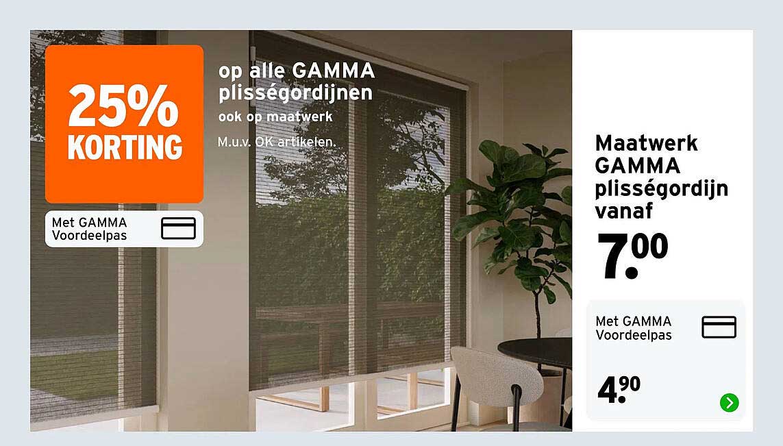 Maatwerk GAMMA plisségordijn vanaf