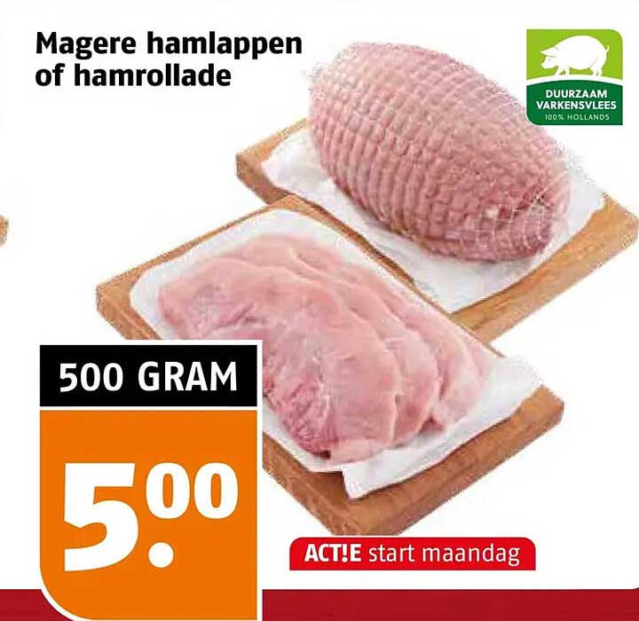Magere hamlappen of hamrollade